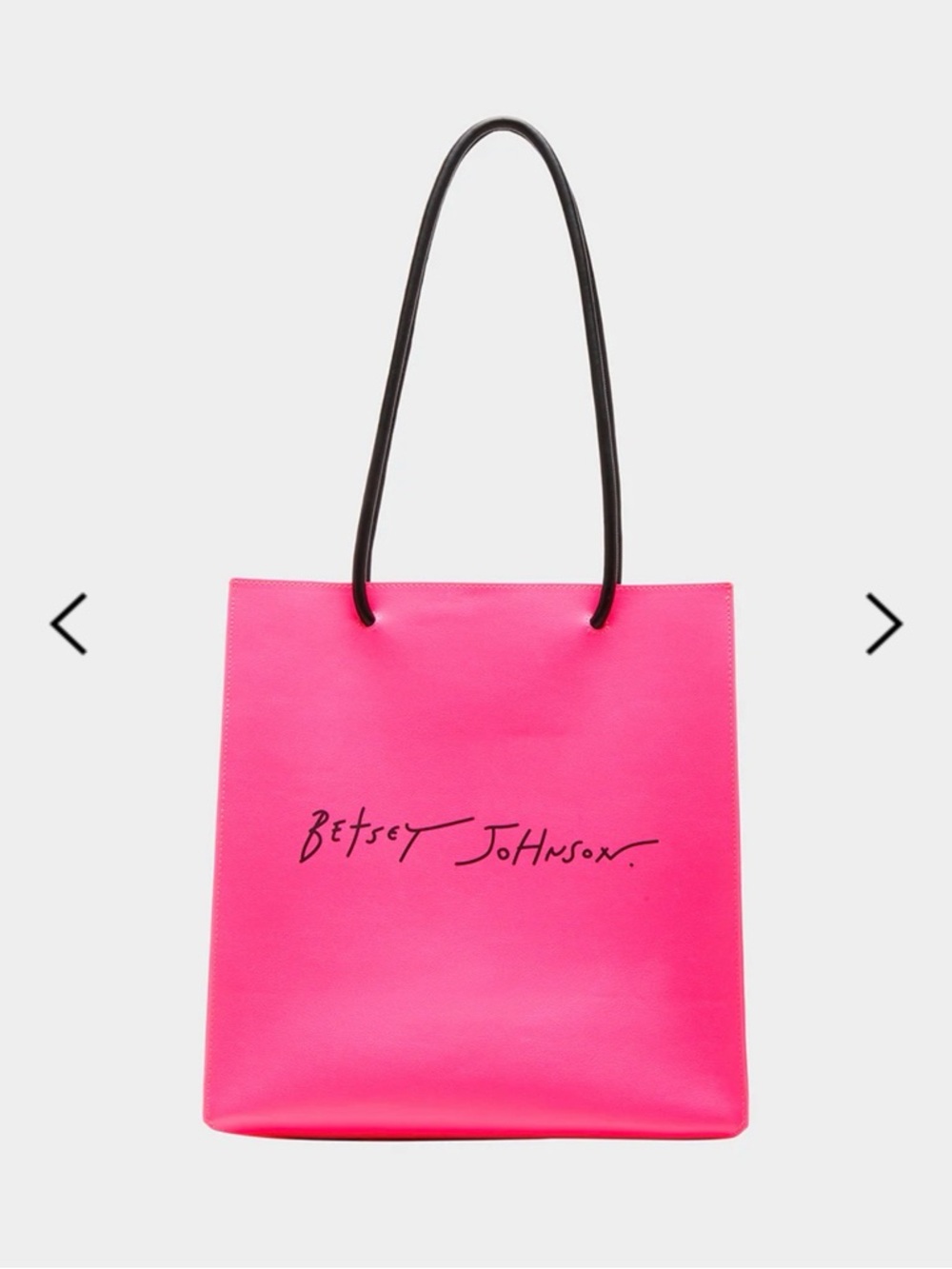 Betsey Johnson The Origins Pink Tote - Neon Pink Tote with Black Handles - NEW
